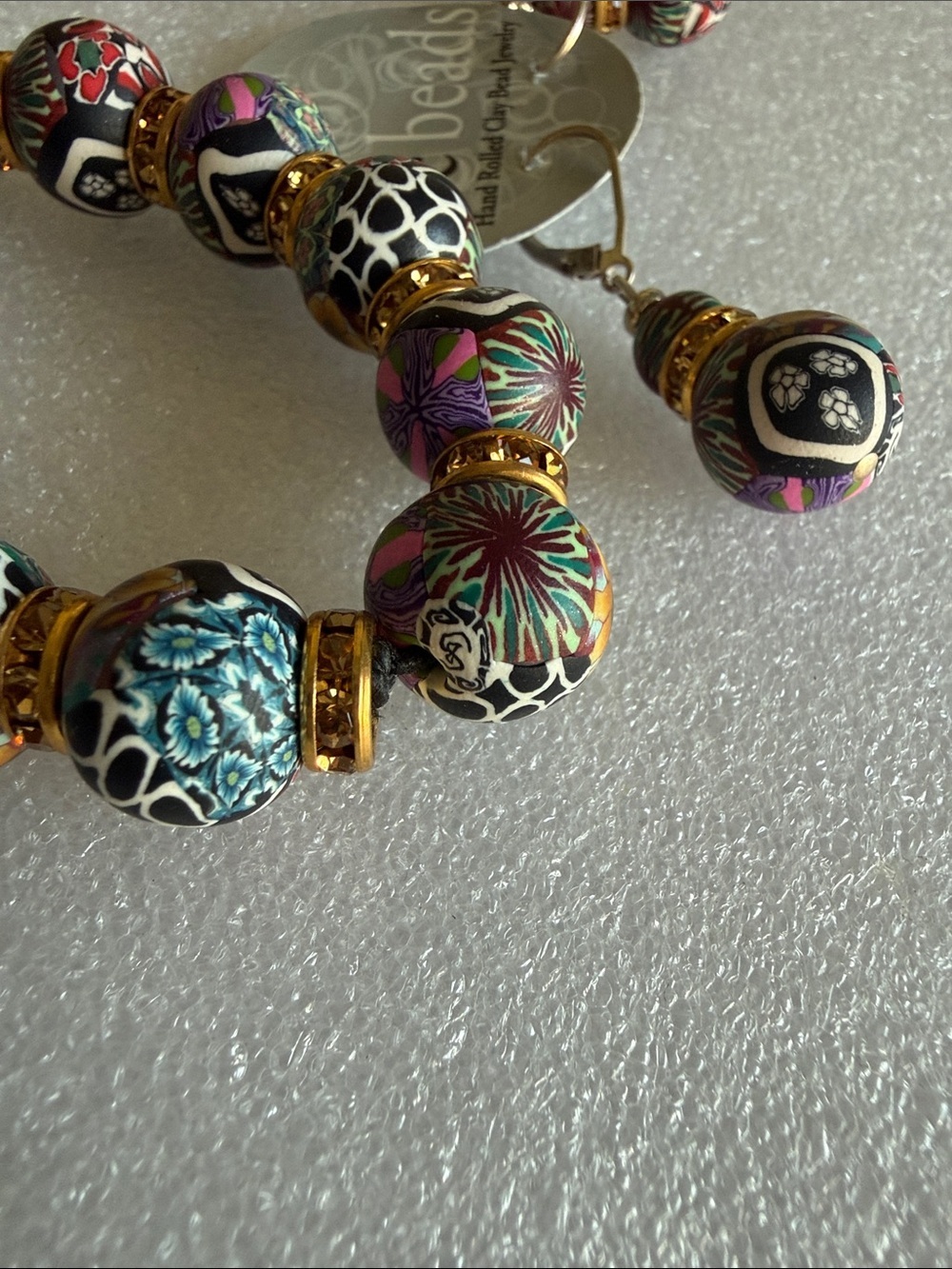 She Beads Intentional Bead by Sandy Rueve Hand Rolled Clay Beaded Jewelry Set - Picture 6 of 6